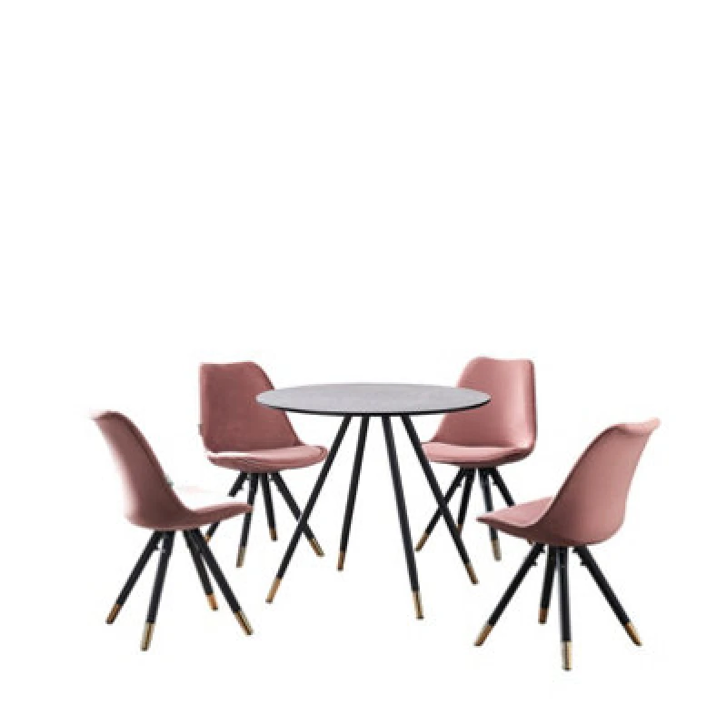 Image of Life Interiors Life Interiors Sofia' Dorchester LUX Dining Set with a Table and Chairs Set of 4 in Pink Pink One Size Unisex 5060926385211