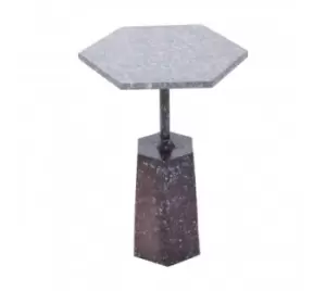 Image of Inventivo Grey Hexagon Marble Side Table