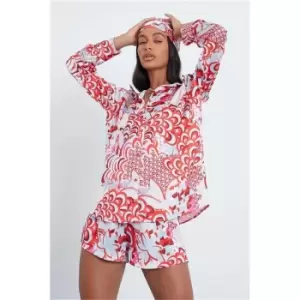 Image of I Saw It First Red Abstract Print Shirt - Red