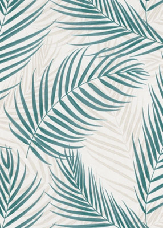 Image of Erismann Elegant Palm Leaves Textured Vinyl Wallpaper In Teal