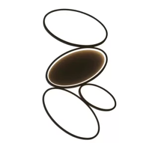 Image of Ovals Modern Designer 4 Ring LED Wall Light Textured Black Finish