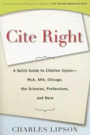 Image of cite right a quick guide to citation styles mla apa chicago the sciences pr