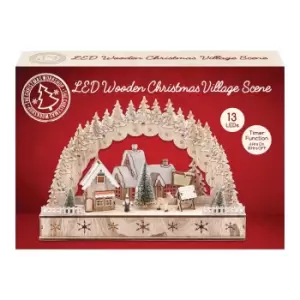 Image of LED Wooden Christmas House Scene