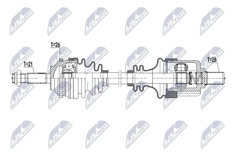 Image of NTY NPW-RE-268 Drive shaft Front Axle Left Drive Shaft (13)