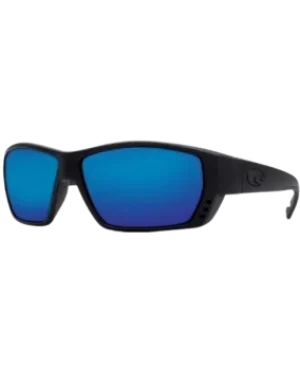 Image of Costa Del Mar Tuna Alley Black Wraparound Plastic Mens Sunglasses TA 11 OBMGLP TA 11 OBMGLP