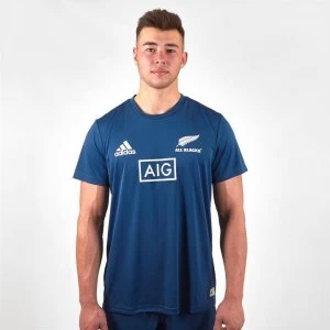 image of adidas New Zealand All Blacks T-Shirt Mens - Mystery Blue