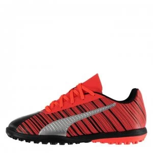 image of Puma One 5.4 Childrens Astro Turf Trainers - Black/NrgyRed