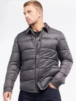 image of Barbour International Blake Quilted Shacket, Dark Grey, Size S, Men