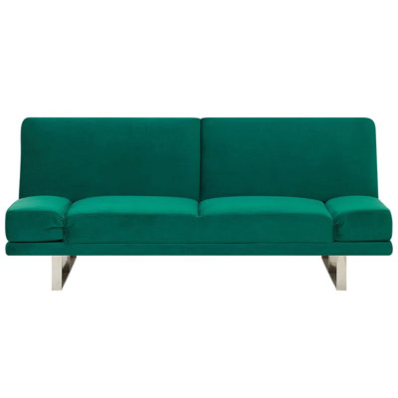 Image of Beliani Sofa Bed 2 Seater York Velvet Green