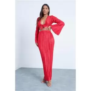 Image of I Saw It First Red Plisse Maxi Tube Skirt - Red