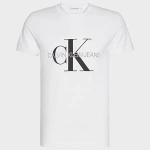 Image of CK Jeans Mens Iconic Monogram T-Shirt - Bright White - L