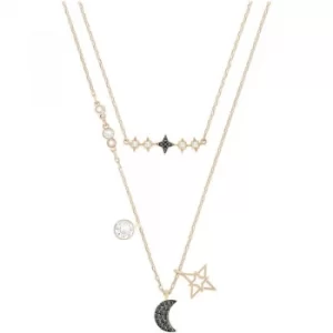 Image of Ladies Swarovski Rose Gold Plated Glowing Layered Necklace
