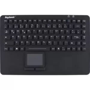 image of Keysonic KSK-5230 IN (DE) USB Keyboard German, QWERTZ, Windows Black Splashproof, Built-in touchpad, Mouse buttons