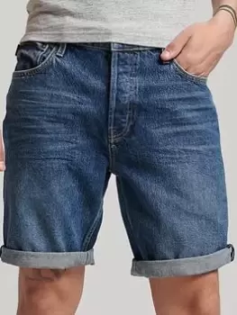 Image of Superdry Vintage Denim Shorts, Blue Denim, Size 36, Men