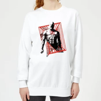 Image of Marvel Knights Daredevil Cage Womens Sweatshirt - White - XL