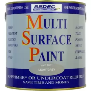 image of Bedec Multi Surface Paint Matt Light 2.5L in Grey Plastic