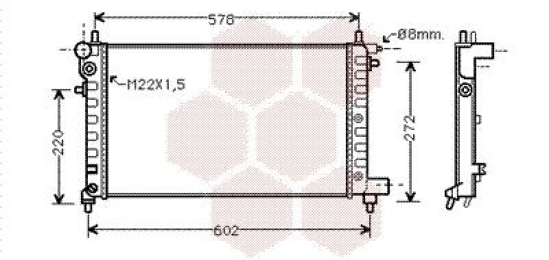 Image of VAN WEZEL Engine radiator VAN WEZEL 40002149