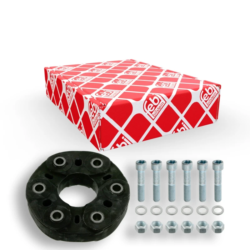 Image of FEBI BILSTEIN 10501 Drive Shaft Coupler with washers, with nuts, Rear, Ø: 144mm, Bolt Hole Circle Ø: 110mm, OE Turbo NEW Joint,propeller shaft (1427)