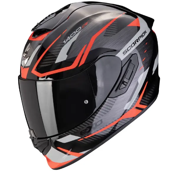 Image of Scorpion EXO-1400 Evo II Air Accord Grey Red Full Face Helmet Size L