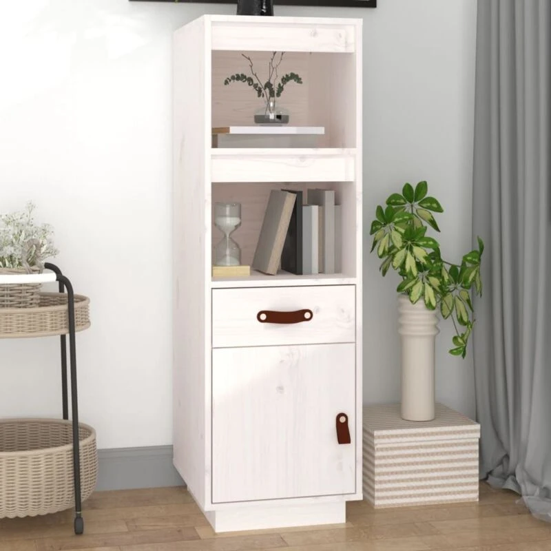 Image of Vidaxl Highboard White 34X40X108,5cm Solid Wood Pine, White 820153