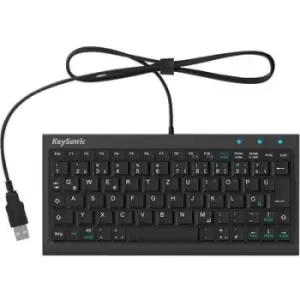 image of Keysonic ACK-3401U (DE) USB Keyboard German, QWERTZ, Windows Black