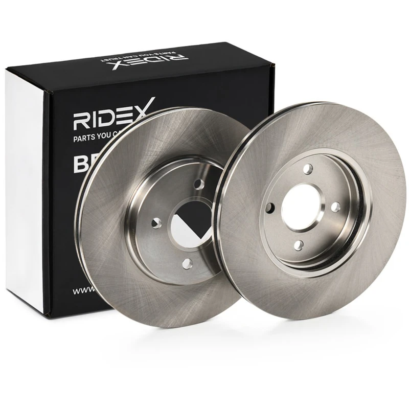 Image of RIDEX 82B0581 Brake disc Front Axle, Vented, Cast Iron, Uncoated, Untreated, without bolts/screws Cast Iron Brake Disc (82)