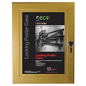 Image of Stewart Superior Wall Mountable Lockable Poster Case 93 x 128cm Light Wood