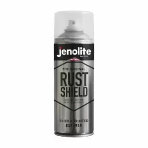 image of 1 x 400ml Aerosol - JENOLITE Rust Shield Aerosol Clear Lacquer - Protects Against Rust & Corrosion - Ideal For Cars, Motorcycles, Ornaments, Bare