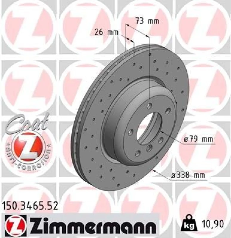 Image of ZIMMERMANN Brake disc ZIMMERMANN 150.3465.52