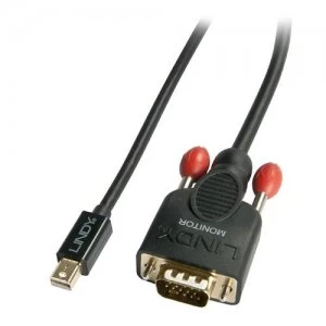 Image of Lindy 41961 video cable adapter 1m Mini DisplayPort VGA Black