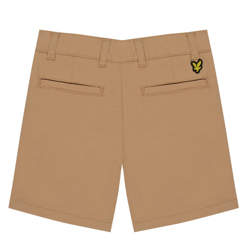 Image of Lyle and Scott Str Chino Short - Brown Brown 14 Years