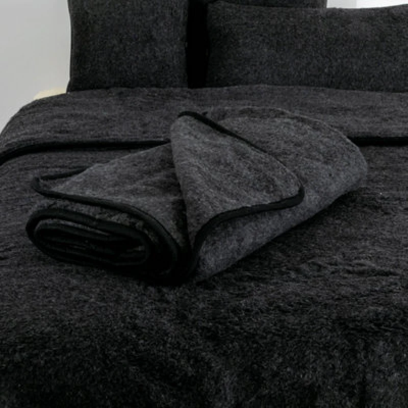 Image of Native Natural Merino Wool Blanket 220X200 - Black
