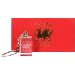 Image of Welsh Wales Glass Keyring
