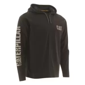 Image of Caterpillar Mens Hooded Long-Sleeved T-Shirt (4XL) (Black)