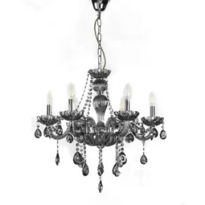 image of Onli Teodoro 6 Light Multi Arm Chandelier, Glass, Crystal