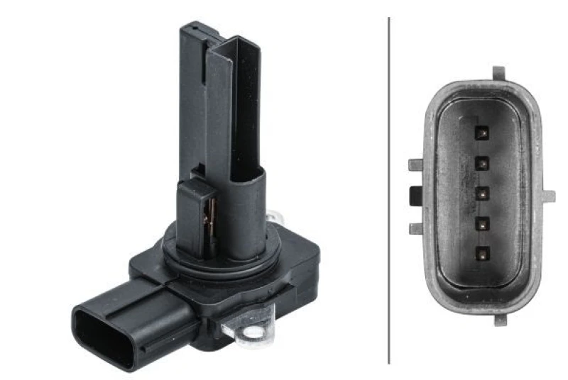 Image of HELLA Mass air flow sensor HELLA 8ET 358 095-551