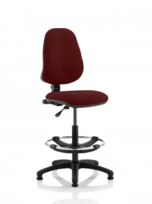 Image of Eclipse I Lever Task Operator Chair Ginseng Chilli Fully Bespoke Colour With Hi Rise Draughtsman Kit