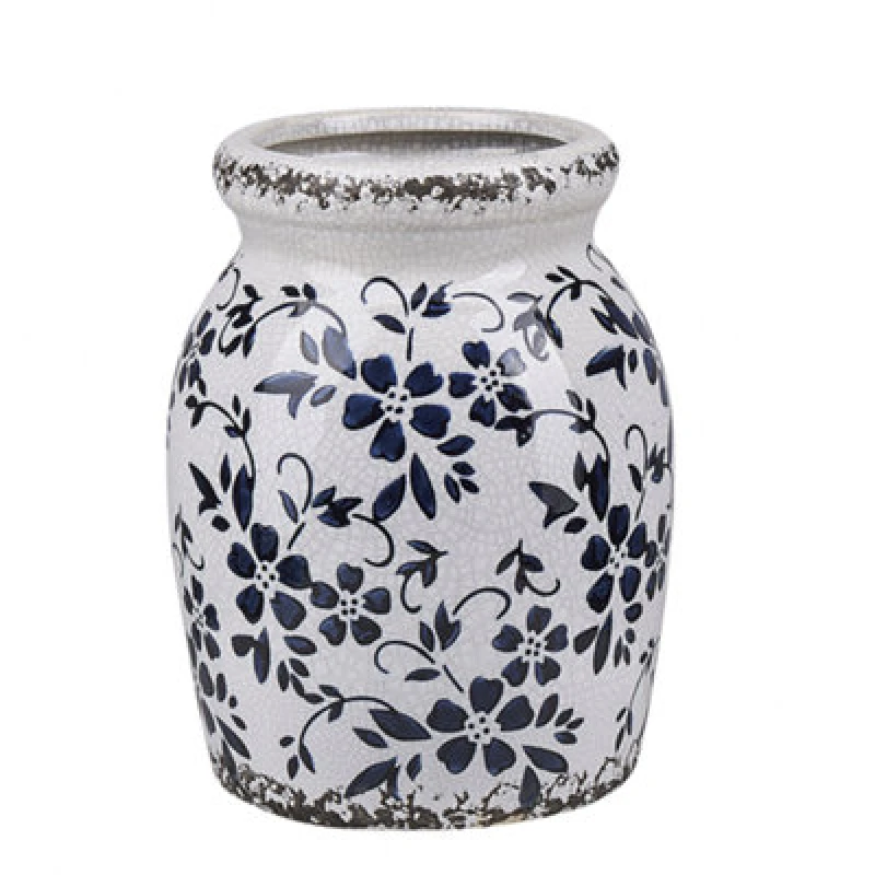 Image of Beliani Flower Vase Amida Stoneware 18cm White
