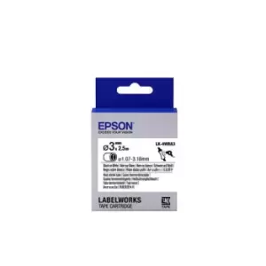 Image of Epson Label Cartridge Heat Shrink Tube (HST) LK-4WBA3 Black/White D3mm (2.5m)