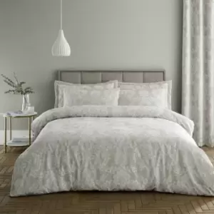 Image of Catherine Lansfield Classic Jacquard Damask Cotton Rich Duvet Cover Set, Natural, King