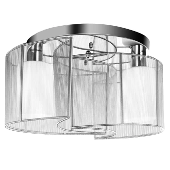 Image of HOMCOM Modern Design Mini Style Flush Mount Ceiling Light with Flush Metal Finish Chandelier for Hallway, Dining Room, Living Room - White