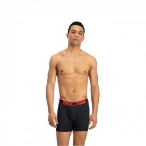 image of Puma 2 Pack Active Trunks Mens - Black/Red