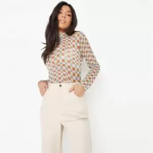 Image of Missguided Mesh High Neck Bodysuit - Multi