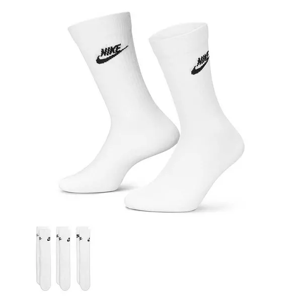 Image of Nike Nsw Everyday Essential Crew Socks, White/(black) Unisex 38-42