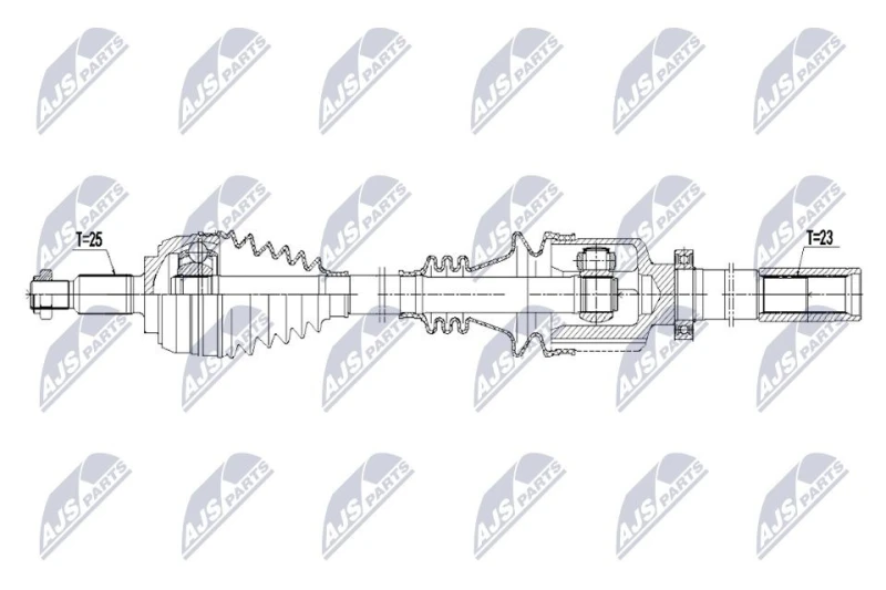 Image of NTY NPW-RE-260 Drive shaft 4-Speed Automatic Transmission, Front Axle Right Drive Shaft (13)