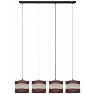 image of Helam Helen Straight Bar Pendant Ceiling Light Brown, Gold, Black 100cm