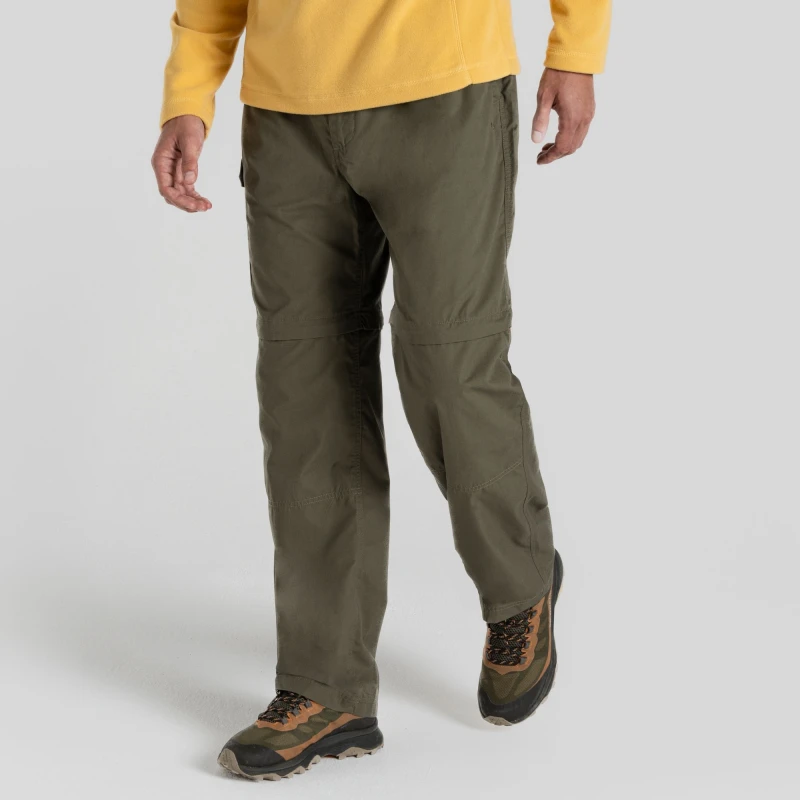Image of Craghoppers Craghoppers Men Kiwi Convertible Trousers in Olive Size: 38R Olive 38R Male 5063260101615