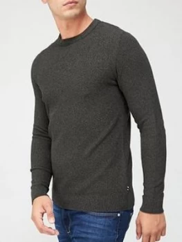 image of Jack & Jones Textured Knit Crew Neck Jumper - Khaki