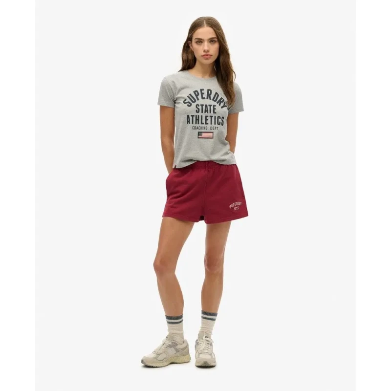Image of Superdry Womens fitted T-Shirt Superdry Athletic Gris Female S