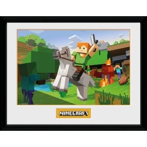 Image of Minecraft Zombie Attack Framed Collector Print